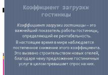 Показатели эффективности эксплуатации гостиничных мест