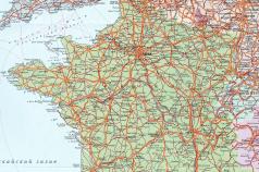 Franța Hartă cu districte în limba rusă