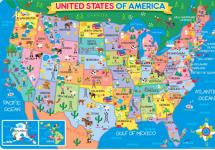 Λεπτομερής χάρτης των ΗΠΑ με πολιτείες