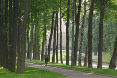 Localizado no parque Krasnaya Presnya